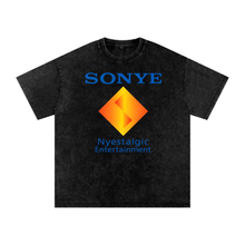Load image into Gallery viewer, 🕹️ Sonye Vol. 2 – Nyestalgic Entertainment Global Corporation Series) Acid Wash Oversize T (PlayStation black)